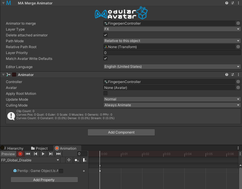 Recording an animation using Merge Animator