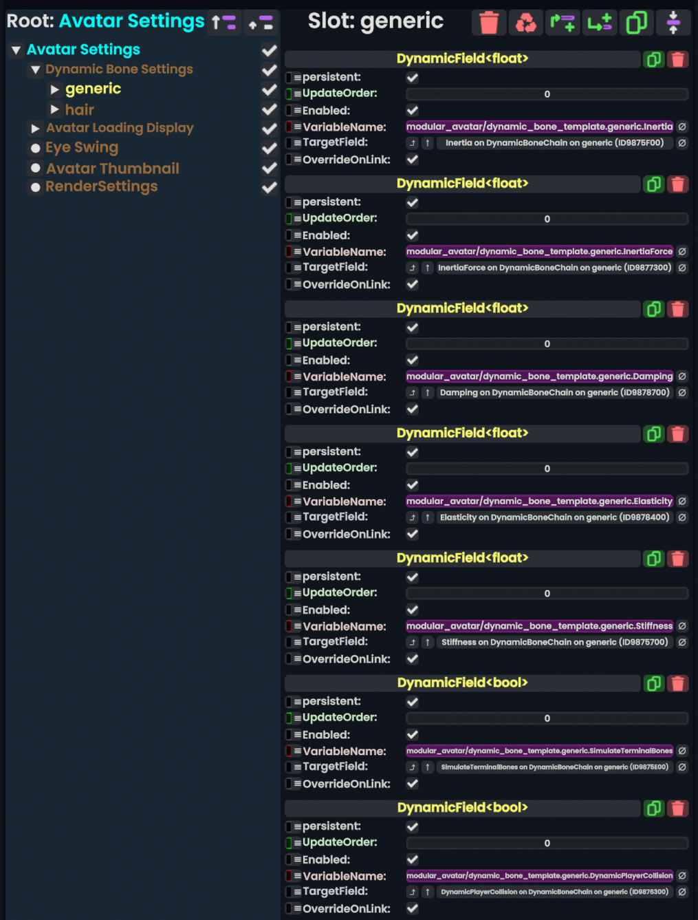 MA Settings DB Settings